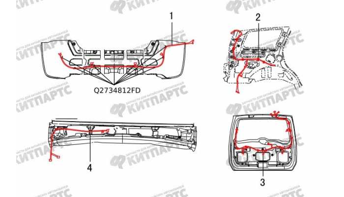 Жгут проводов двери задка Great Wall Hover H3